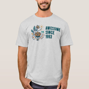 Aesthetic Floral Custom Birth Year "Awesome Since" T-Shirt