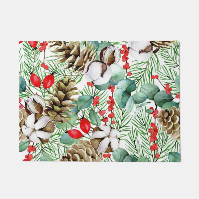 Aesthetic floral  doormat (Front)