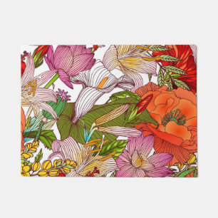 Aesthetic floral doormat