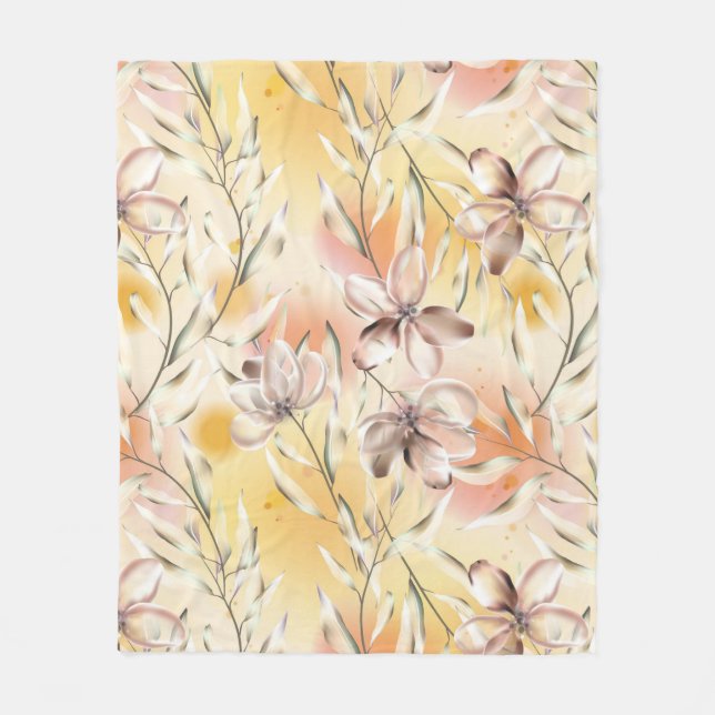 Aesthetic floral  fleece blanket (Front)