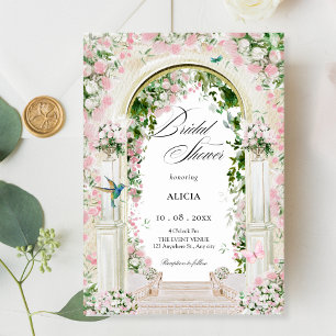Aesthetic floral garden arch bridal shower invitation