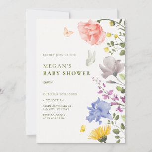 Aesthetic floral garden baby shower invitation