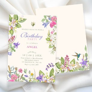 Aesthetic floral garden birthday invitation