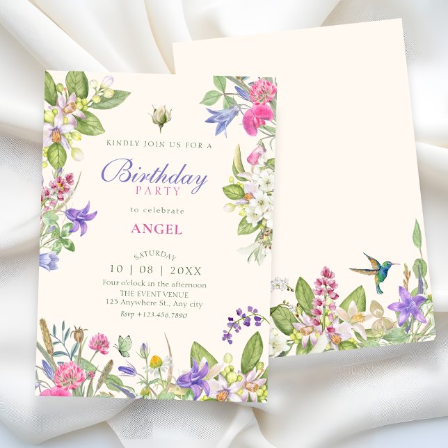 Aesthetic floral garden birthday invitation (Creator Uploaded)