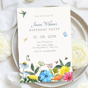 Aesthetic floral Garden birthday Invitation