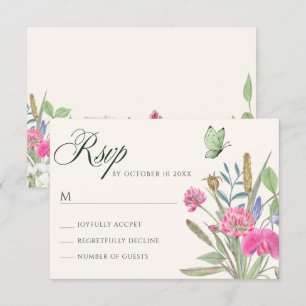 Aesthetic floral garden RSVP card