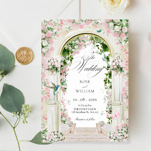 Aesthetic floral garden wedding arch invitation