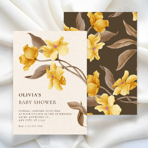 Aesthetic floral minimalist elegant baby shower invitation