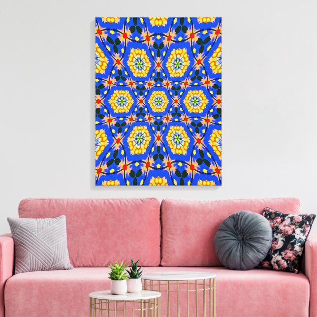 Aesthetic Floral Pattern Canvas Print (Insitu(LivingRoom))