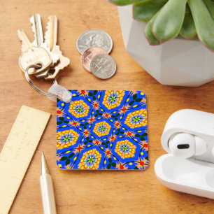 Aesthetic Floral Pattern Key Ring
