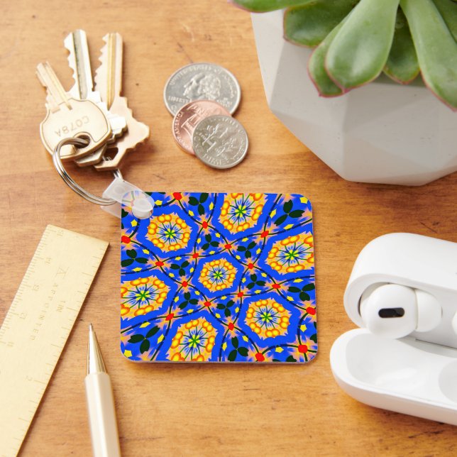 Aesthetic Floral Pattern Key Ring (Desk)