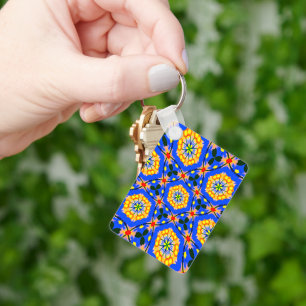 Aesthetic Floral Pattern Key Ring