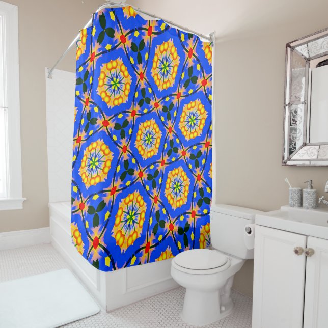 Aesthetic Floral Pattern Shower Curtain (In Situ)