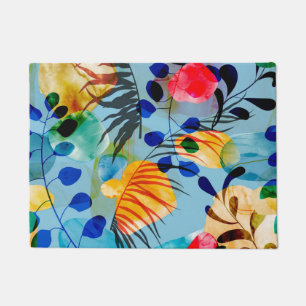 Aesthetic Floral seamless pattern Doormat