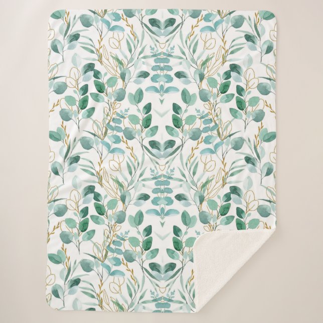 Aesthetic floral  sherpa blanket (Front)