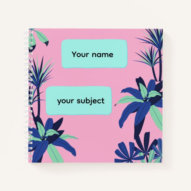Aesthetic Floral Subject Personalised notebook (Front)