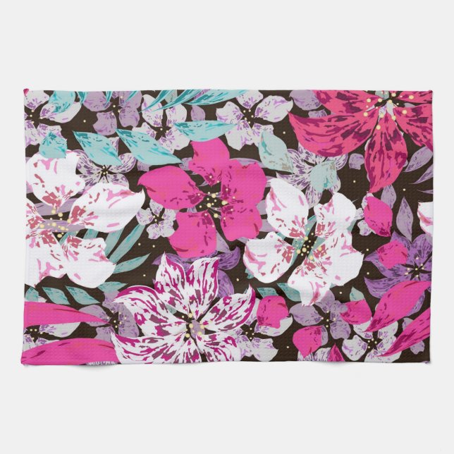 Aesthetic floral  tea towel (Horizontal)