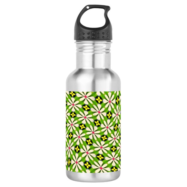 Aesthetic Flowers Pattern 532 Ml Water Bottle (Front)