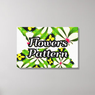 Aesthetic Flowers Pattern Canvas Print