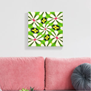 Aesthetic Flowers Pattern Canvas Print