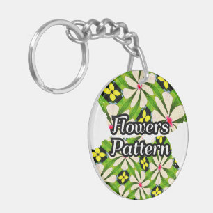 Aesthetic Flowers Pattern Key Ring