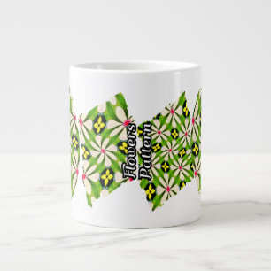 Aesthetic Flowers Pattern Large Coffee Mug