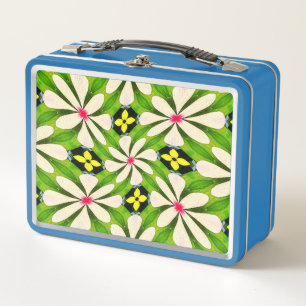 Aesthetic Flowers Pattern Metal Lunch Box