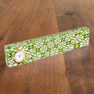 Aesthetic Flowers Pattern Nameplate