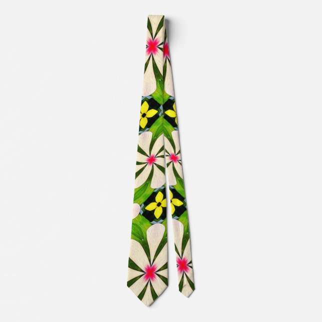 Aesthetic Flowers Pattern Tie (Front)