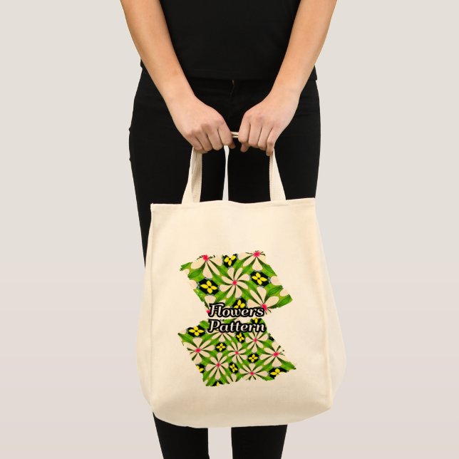 Aesthetic Flowers Pattern Tote Bag (Front (Product))