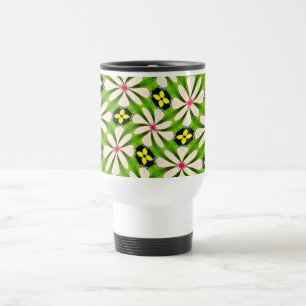 Aesthetic Flowers Pattern Travel Mug