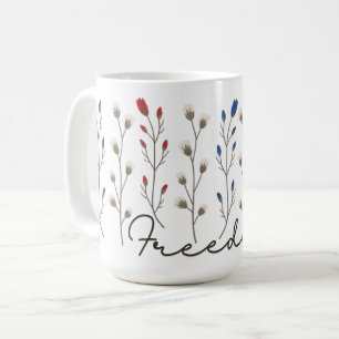 Aesthetic Freedom Wildflowers Patriotic Coffee Mug
