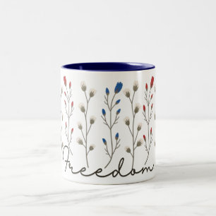 Aesthetic Freedom Wildflowers Patriotic Two-Tone Coffee Mug