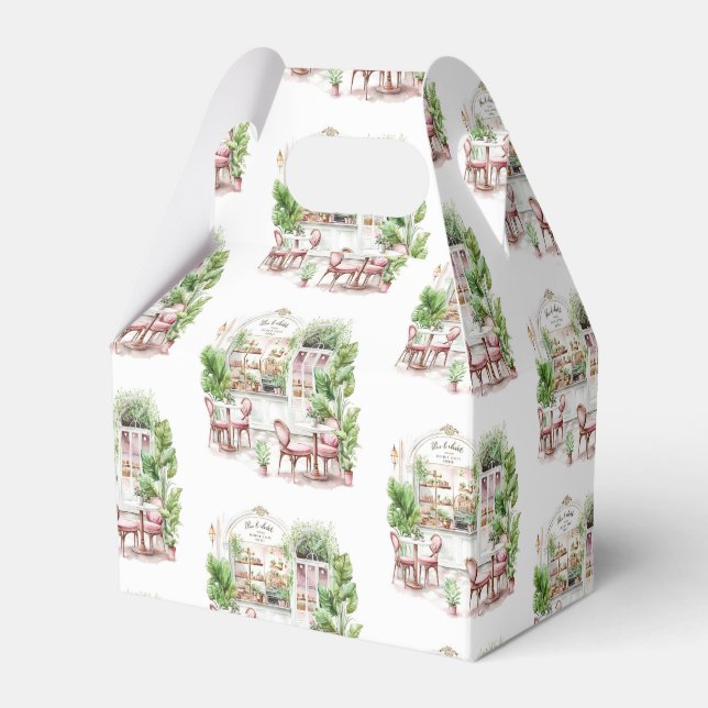 Aesthetic French Cafe, Vintage, Favour Box (Front Side)