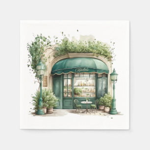 Aesthetic French Cafe, Vintage, Napkin