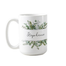 Aesthetic Fresh Greenery Personalise Name Mug