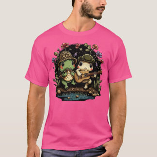 aesthetic frogs playing music T-Shirt