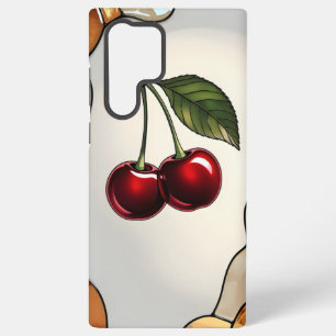 Aesthetic Fruit Stained Glass Effect Cherry Samsung Galaxy Case