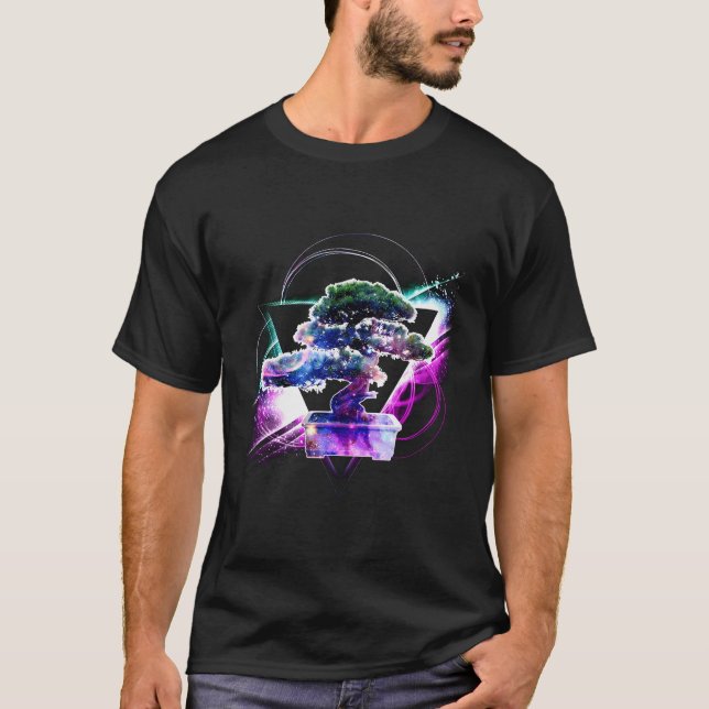 Aesthetic Galaxy Bonsai T-Shirt (Front)