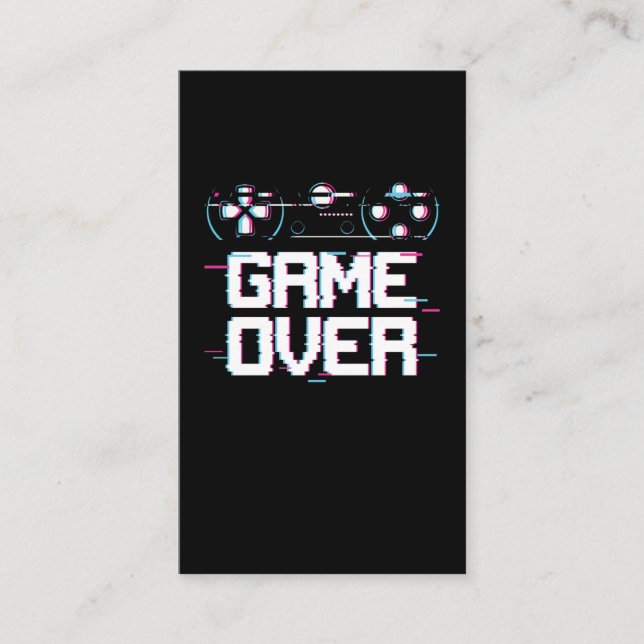 Aesthetic Gaming Vaporwave Controller Gamer Business Card (Front)