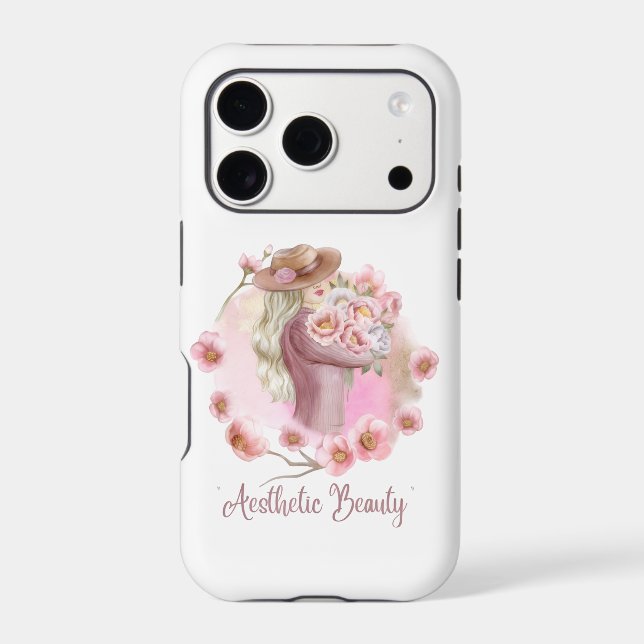 Aesthetic Girl iPhone 17 pro Black & White Fash (Back)