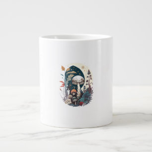Aesthetic Goblincore And Cottagecore Mushroom Bota Large Coffee Mug