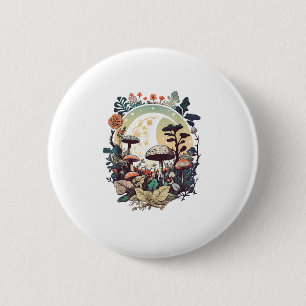 Aesthetic Goblincore And Cottagecore Mushroom Calm 6 Cm Round Badge