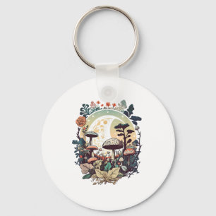 Aesthetic Goblincore And Cottagecore Mushroom Calm Key Ring