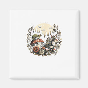 Aesthetic Goblincore And Cottagecore Mushroom Drea Magnet