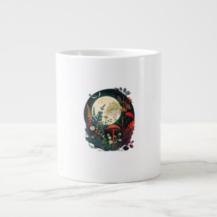 Aesthetic Goblincore And Cottagecore Mushroom Funn Large Coffee Mug
