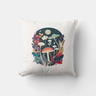 Aesthetic Goblincore And Cottagecore Mushroom Whim Cushion