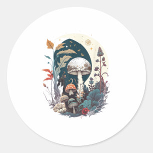Aesthetic Goblincore Cottagecore Mushroom Botanica Classic Round Sticker