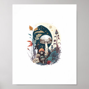 Aesthetic Goblincore Cottagecore Mushroom Botanica Poster