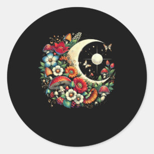 Aesthetic Goblincore Cottagecore Mushroom Funny Ar Classic Round Sticker